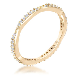 WildKlass .42Ct Dainty 18k Gold Plated Micro Pave CZ Stackable Eternity Ring-WildKlass Jewelry