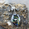 316L Stainless Steel Glitter Epoxy Longhorn Pendant Dangle WildKlass Navel Ring-WildKlass Jewelry