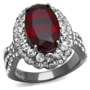WildKlass Stainless Steel Ring IP Light Black (IP Gun) Women Synthetic Siam-WildKlass Jewelry