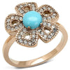 WildKlass Stainless Steel Ring IP Rose Gold Women Synthetic Sea Blue-WildKlass Jewelry