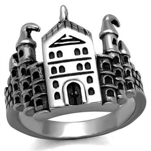 WildKlass Stainless Steel Ring High Polished Men Epoxy Jet-WildKlass Jewelry