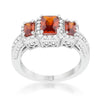 WildKlass 2.3ct Garnet CZ Rhodium Plated Classic Trio Ring-WildKlass Jewelry