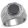 WildKlass Stainless Steel Ring High Polished (no Plating) Men Top Grade Crystal Clear-WildKlass Jewelry