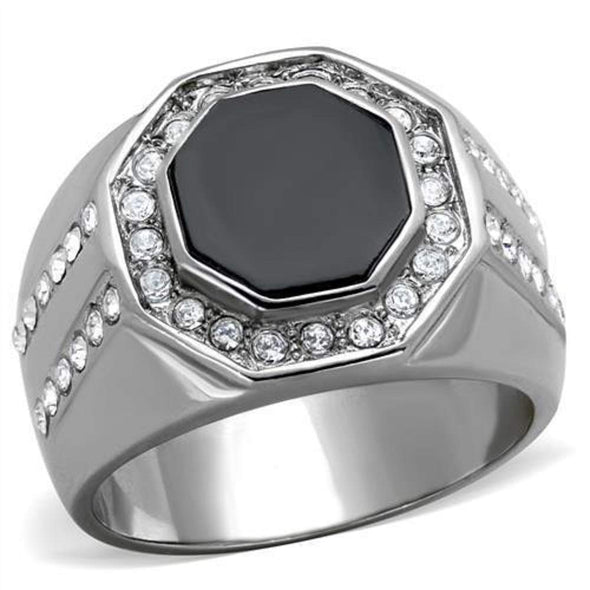 WildKlass Stainless Steel Ring High Polished (no Plating) Men Top Grade Crystal Clear-WildKlass Jewelry