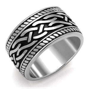 WildKlass Stainless Steel Ring High Polished Men Epoxy Jet-WildKlass Jewelry