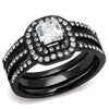 WildKlass Stainless Steel Ring IP Women AAA Grade CZ Clear-WildKlass Jewelry
