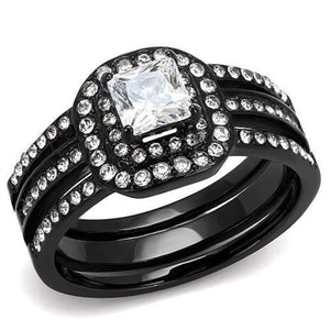 WildKlass Stainless Steel Ring IP Women AAA Grade CZ Clear-WildKlass Jewelry