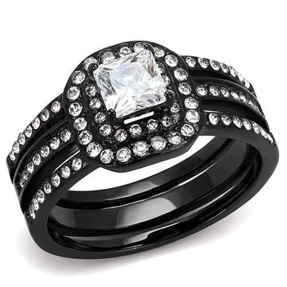 WildKlass Stainless Steel Ring IP Women AAA Grade CZ Clear-WildKlass Jewelry