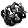 WildKlass Stainless Steel Ring IP Black Women Top Grade Crystal Black Diamond-WildKlass Jewelry