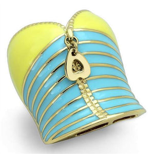 WildKlass Stainless Steel Ring IP Gold Women Epoxy Multi Color-WildKlass Jewelry