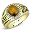WildKlass Stainless Steel Ring IP GoldMen Synthetic Topaz-WildKlass Jewelry