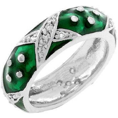 WildKlass Marbled Forest Green Enamel Ring-WildKlass Jewelry