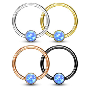 WILDKLASS 4 Pcs Opal Set Ball Captive Rings Value Pack for Ear and Eyebrow-WildKlass Jewelry