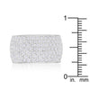 WildKlass Wide Pave Cubic Zirconia Silvertone Band Ring-WildKlass Jewelry
