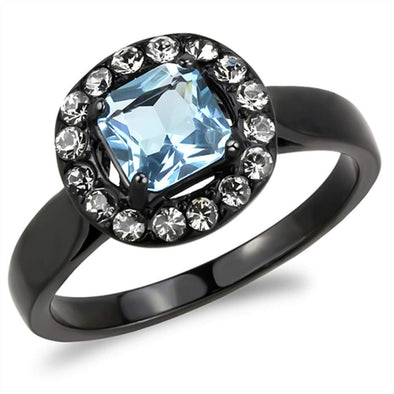 WildKlass Stainless Steel Ring IP Women Synthetic Sea Blue-WildKlass Jewelry