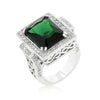 WildKlass Emerald Green Classic Cocktail Ring-WildKlass Jewelry