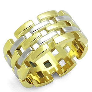 WildKlass Stainless Steel Stunning Ring Two-Tone IP Gold Women-WildKlass Jewelry