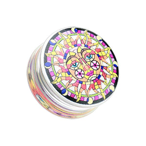 Cathedral Sun Print Acrylic UV Double Flared Ear Gauge WildKlass Plug-WildKlass Jewelry
