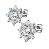 Pair of Round CZ Flower 316L Surgical Steel WildKlass Post Earring Studs-WildKlass Jewelry