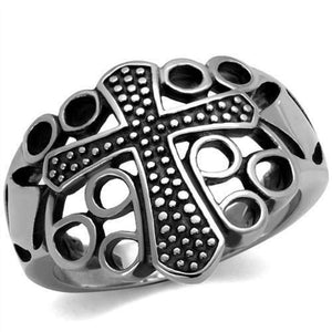 WildKlass Stainless Steel Ring High Polished Men Epoxy Jet-WildKlass Jewelry