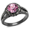 WildKlass Stainless Steel Ring IP Light Black (IP Gun) Women Top Grade Crystal Light Rose-WildKlass Jewelry