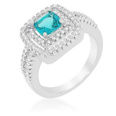 WildKlass Micro-Pave Aqua Vintage Ring-WildKlass Jewelry
