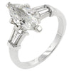 WildKlass Rhodium Plated Marquise Centerpiece Ring-WildKlass Jewelry