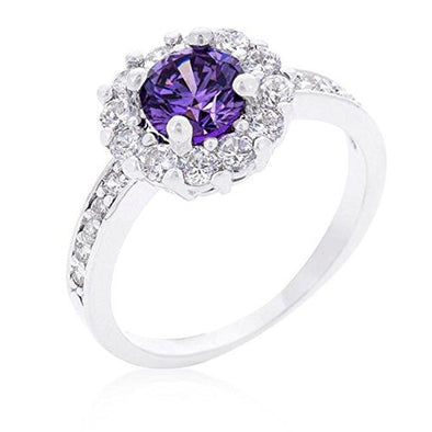 WildKlass Purple Halo Engagement Ring-WildKlass Jewelry