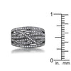 WildKlass 0.75ct CZ Hematite Wide Statement Ring-WildKlass Jewelry