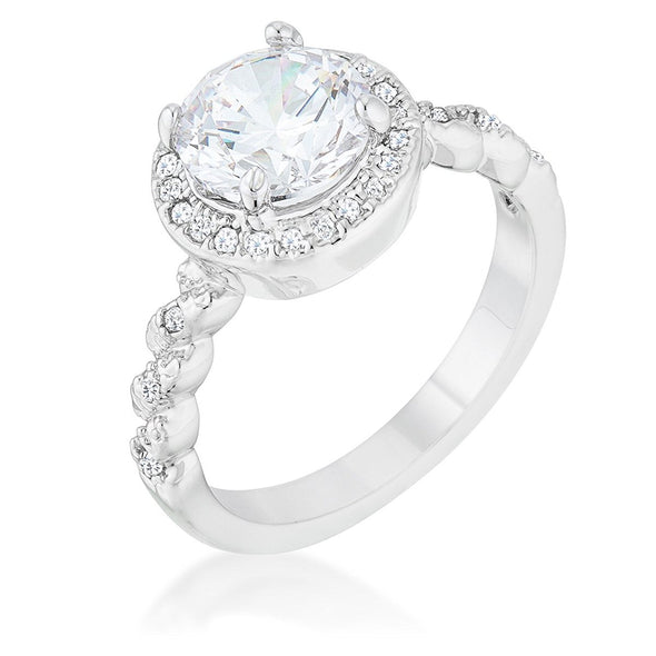 WildKlass 2.2ct Clear CZ Rhodium Plated Classic Ring-WildKlass Jewelry