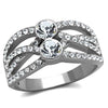 WildKlass Stainless Steel Ring High Polished (no Plating) Women Top Grade Crystal Clear-WildKlass Jewelry