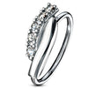 CZ Paved Twisted Bar 316L Surgical Steel WildKlass Nose, Cartilage Hoop Rings-WildKlass Jewelry