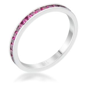 WildKlass 0.5ct Garnet CZ Stainless Steel Eternity Band-WildKlass Jewelry