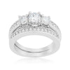 WildKlass Three Stone Wedding Ring Set-WildKlass Jewelry