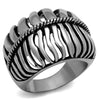WildKlass Stainless Steel Ring High Polished Men Epoxy Jet-WildKlass Jewelry