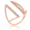 WildKlass 0.2ct CZ Rose Gold Delicate Parallel Ring-WildKlass Jewelry
