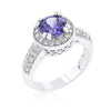 WildKlass Dark Purple Halo Engagement Ring-WildKlass Jewelry