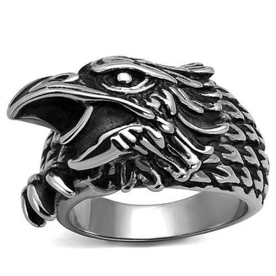 WildKlass Stainless Steel Ring High Polished Men Epoxy Jet-WildKlass Jewelry