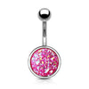 Druzy Stone Round Set 316L Surgical Steel WildKlass Belly Button Navel Rings-WildKlass Jewelry