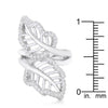 WildKlass 0.4ct CZ Rhodium Plated Leaf Wrap Ring-WildKlass Jewelry