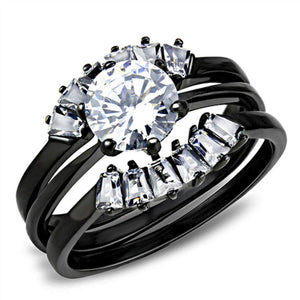 WildKlass Stainless Steel Ring IP Women AAA Grade CZ Clear-WildKlass Jewelry