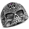 WildKlass Stainless Steel Ring High Polished (no Plating) Men Top Grade Crystal Amethyst-WildKlass Jewelry