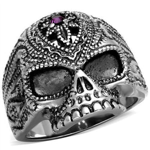 WildKlass Stainless Steel Ring High Polished (no Plating) Men Top Grade Crystal Amethyst-WildKlass Jewelry