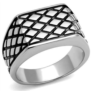 WildKlass Stainless Steel Ring High Polished Men Epoxy Jet-WildKlass Jewelry