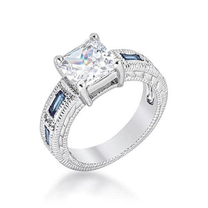 WildKlass Prima Donna Sapphire Blue Cubic Zirconia Ring-WildKlass Jewelry