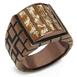 WildKlass Stainless Steel Ring IP Coffee Light Men Leather Multi Color-WildKlass Jewelry