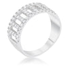 WildKlass 0.5ct CZ Rhodium Plated Contemporary Band Ring-WildKlass Jewelry