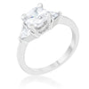 WildKlass 1.8ct Clear CZ Rhodium Plated Cushion Classic Statement Ring-WildKlass Jewelry