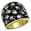 WildKlass Stainless Steel Ring Two-Tone IP Gold Men-WildKlass Jewelry