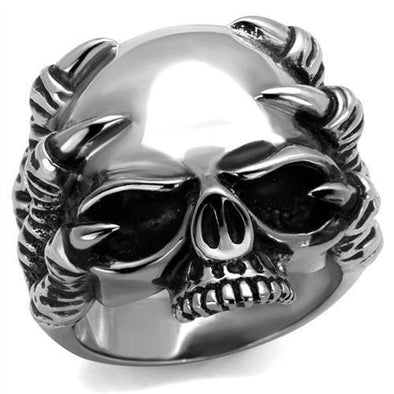 WildKlass Stainless Steel Ring High Polished Men Epoxy Jet-WildKlass Jewelry